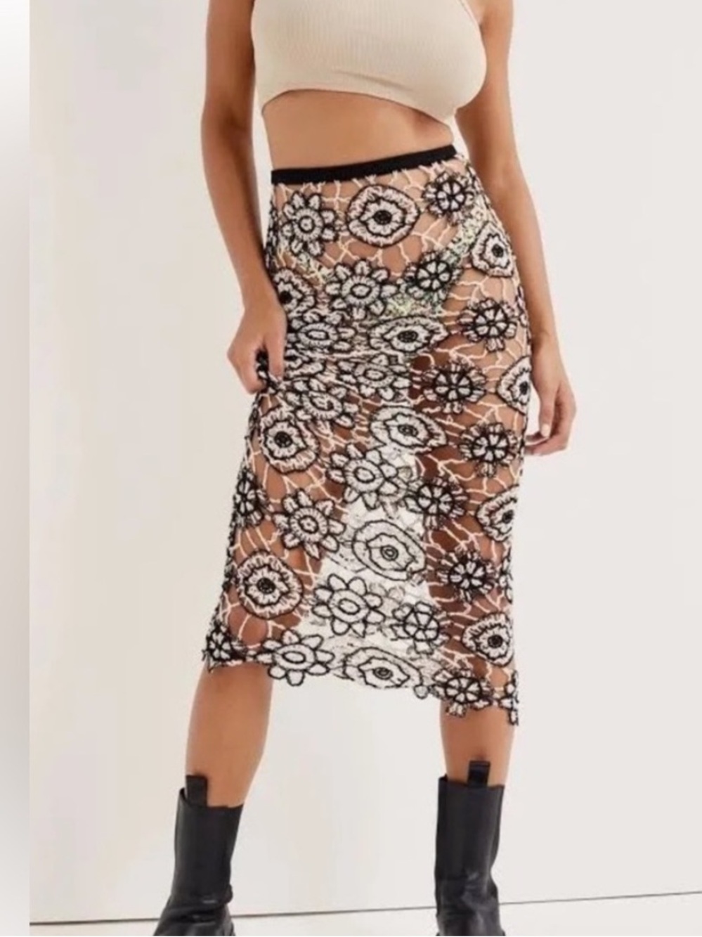 For Love And Lemons Crochet Skirt